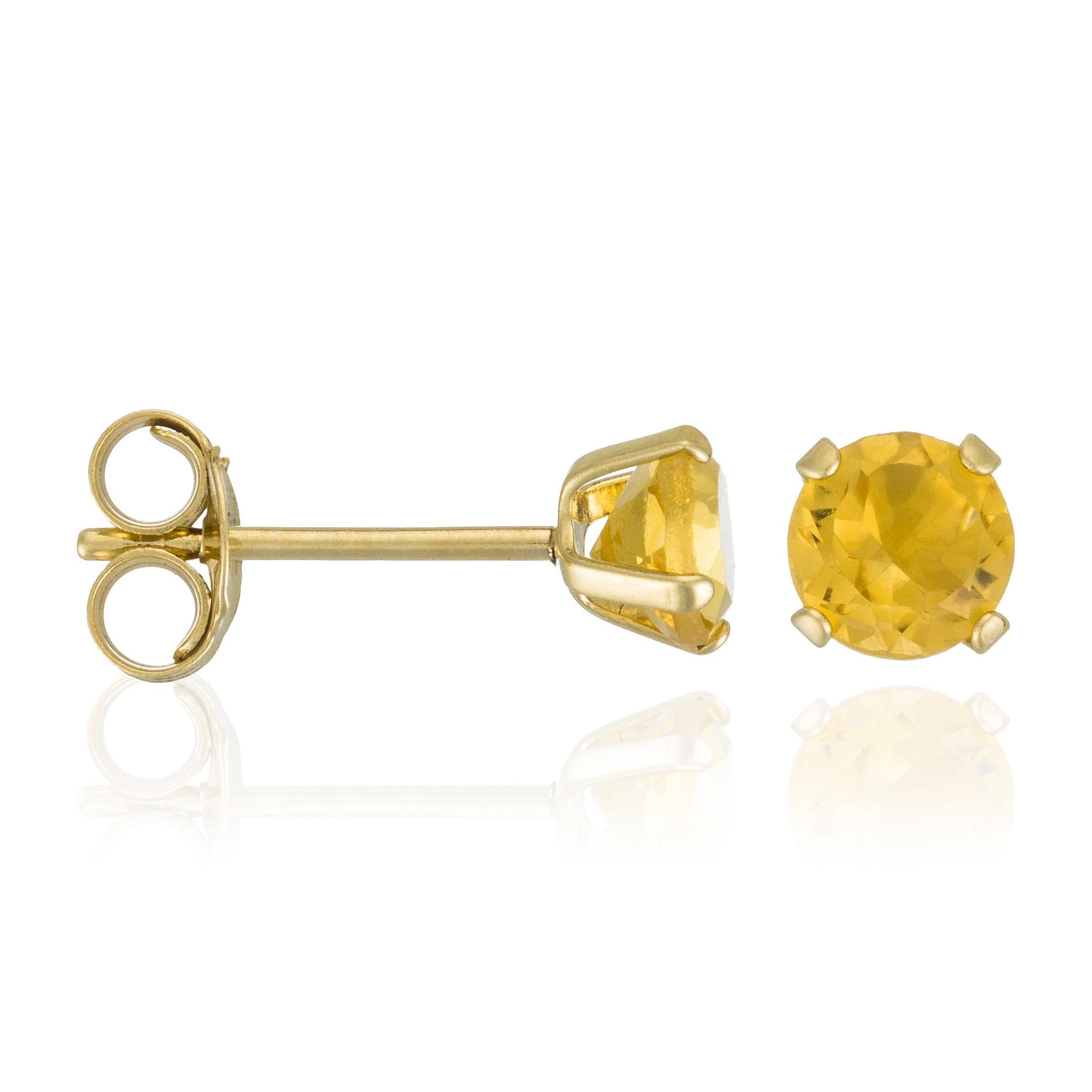 Pendientes “Chip Citrino De 4 Mm”: 0.4Ct/2