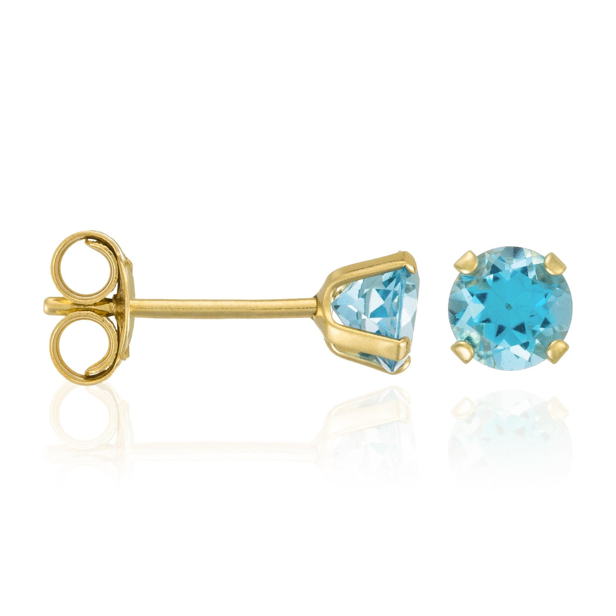 “Puce Topaz 4Mm” Earrings: 0.45Ct/2
