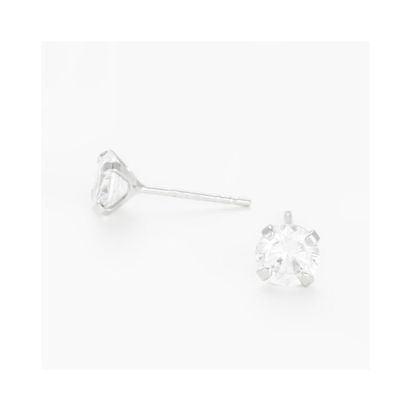 Boucles D'Oreilles "Simply You 5Mm" Or Blanc 375/1000 Et Zirconium