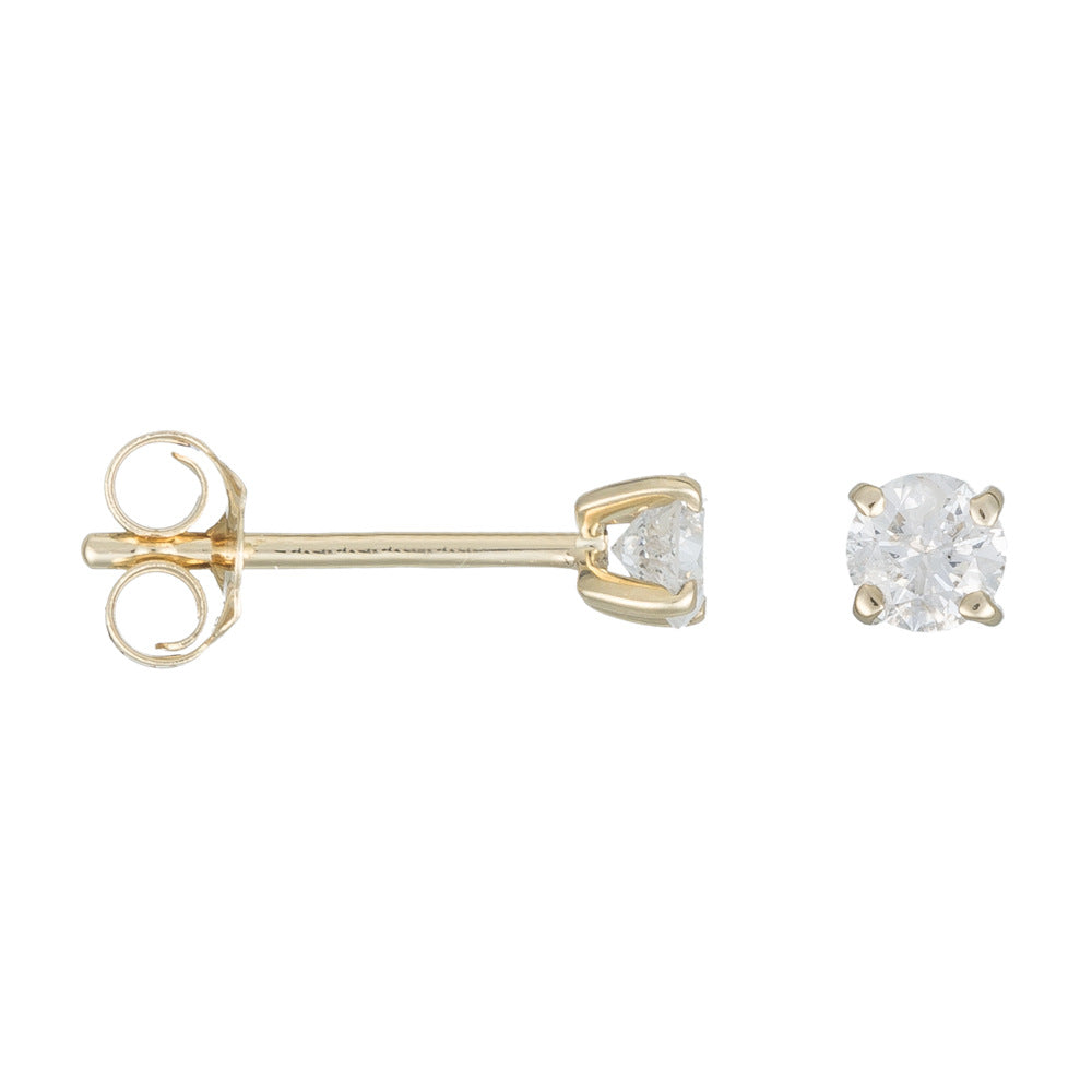 "Single Diamond 0.20" Earrings Diamonds 0.20/2 - 375/1000 Yellow Gold