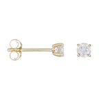 "Single Diamond 0.20" Earrings Diamonds 0.20/2 - 375/1000 Yellow Gold