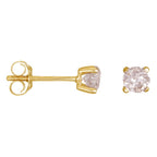 "Single Diamond 0.40 Carat" Earrings - Yellow Gold