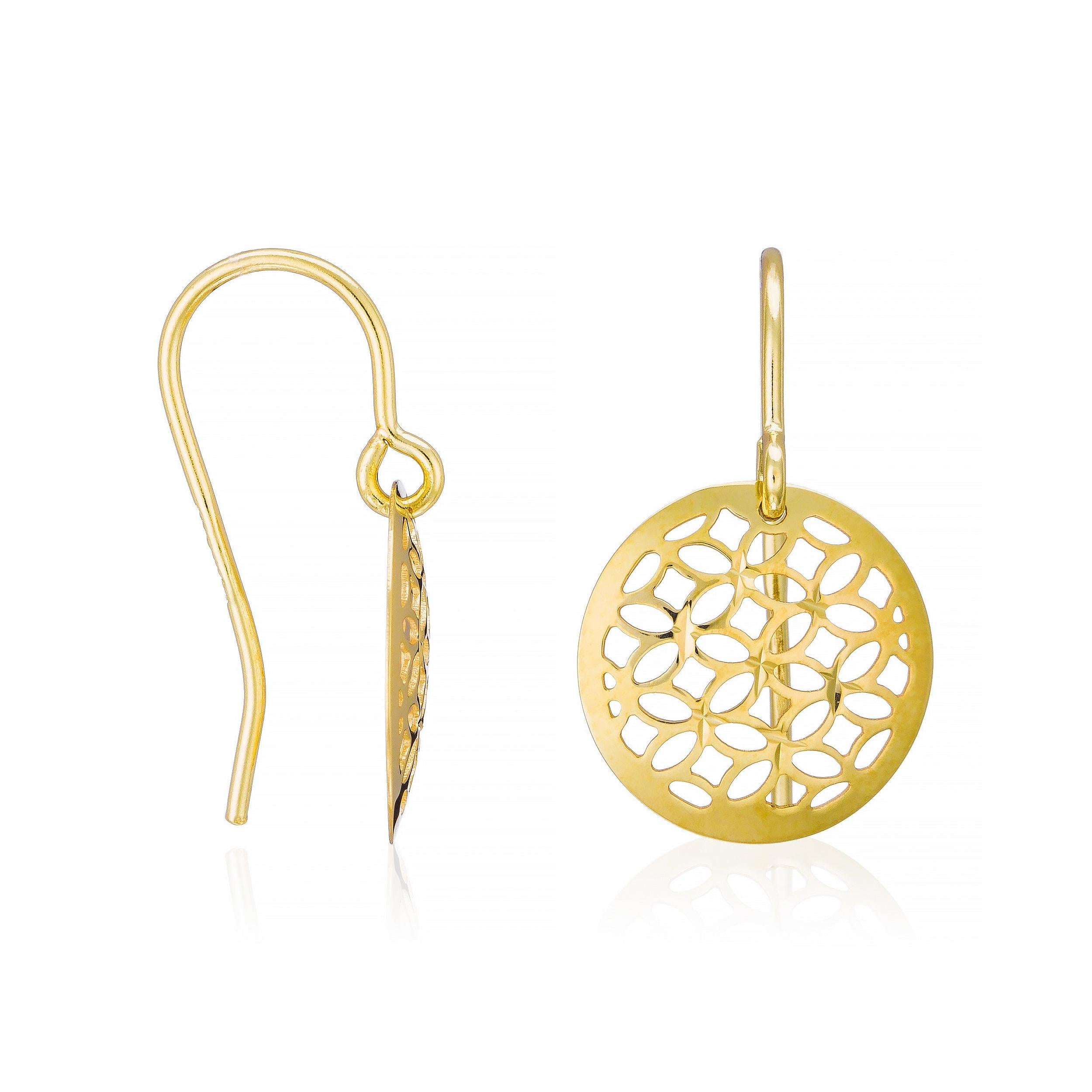 375/1000 Two-Tone Gold “Dandelion” Earrings