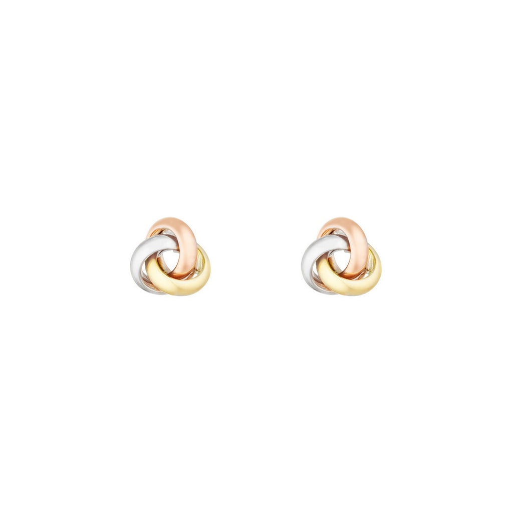 Boucles D'Oreilles "Noeud Tricolore" - Or Tricolore 375/1000