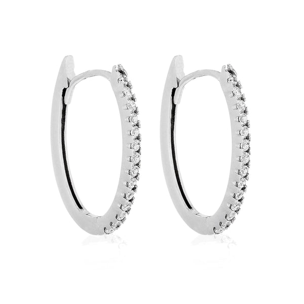 Pendientes “Alizée 11Mm” Oro blanco 375/1000 y Circonio