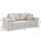 Erebus - Canapé Droit Compressé Et Convertible Déplimousse 3 Places - Velours Côtelé - Beige