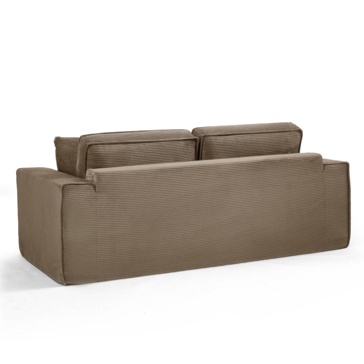 Erebus - Canapé Droit Compressé Et Convertible Déplimousse 3 Places - Velours Côtelé - Taupe