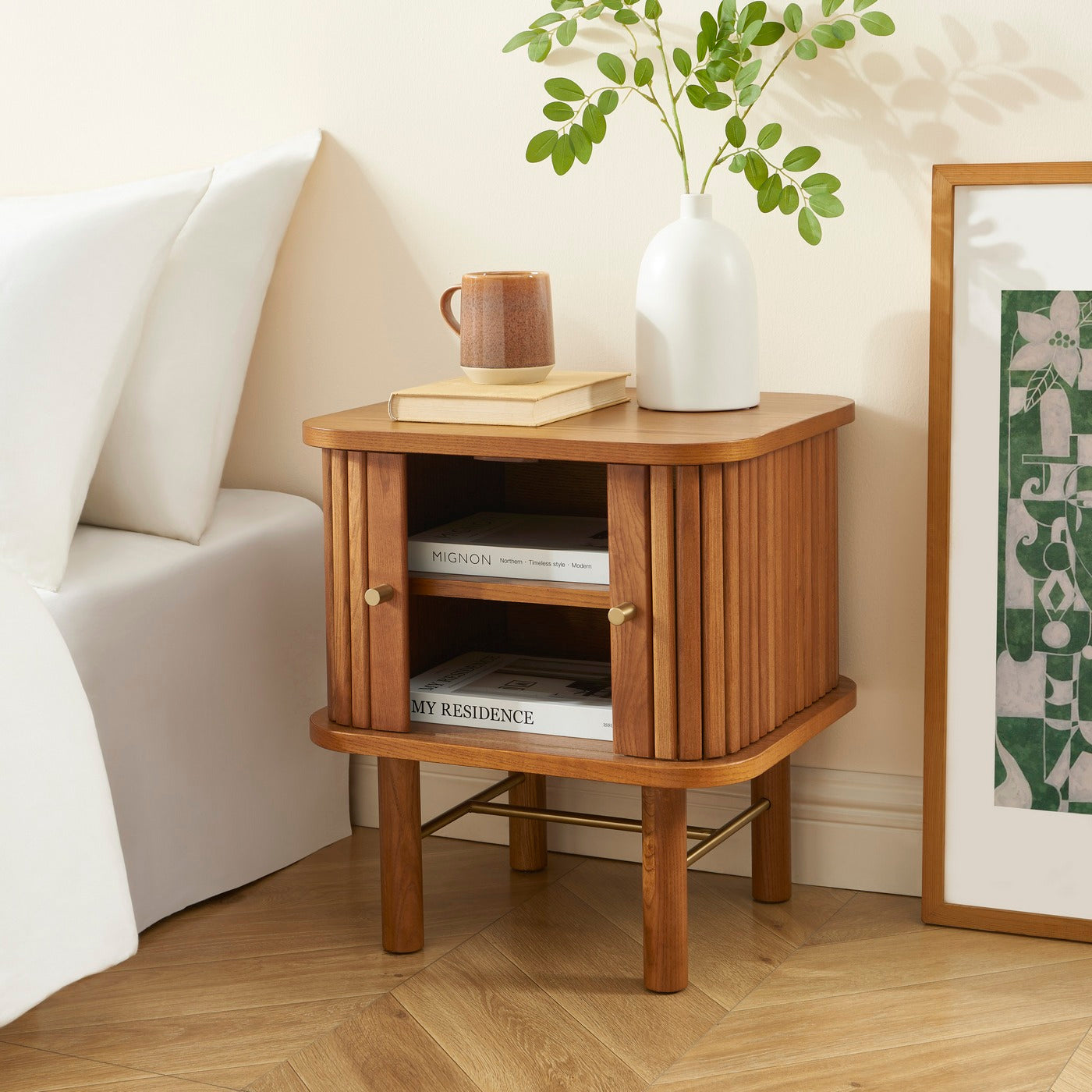 Ernest - Bedside Table - Dark Ash
