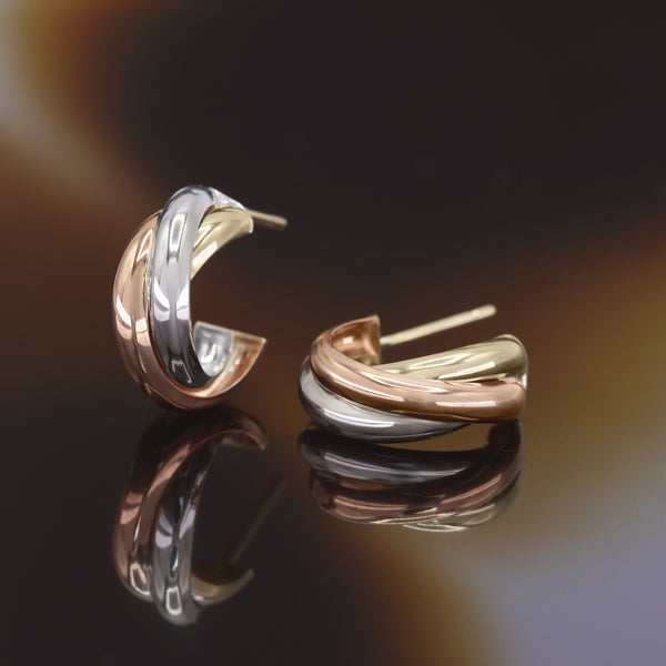 Pendiente “Tri Gold Hoop” Oro Tricolor 375/1000