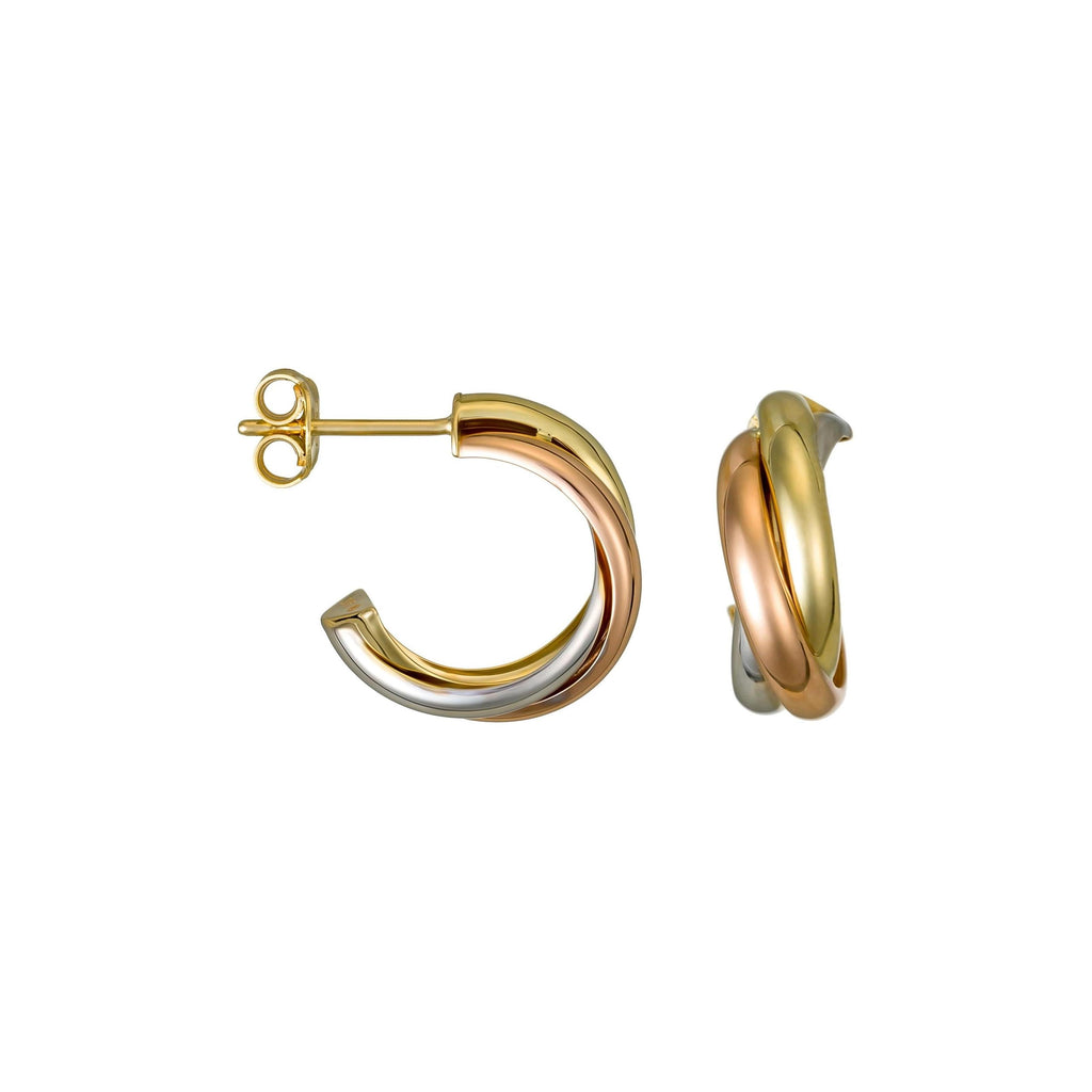 Pendiente “Tri Gold Hoop” Oro Tricolor 375/1000