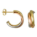 “Tri-Gold Hoop” Earring 375/1000 Tricolor Gold - 375/1000 Tricolor Gold
