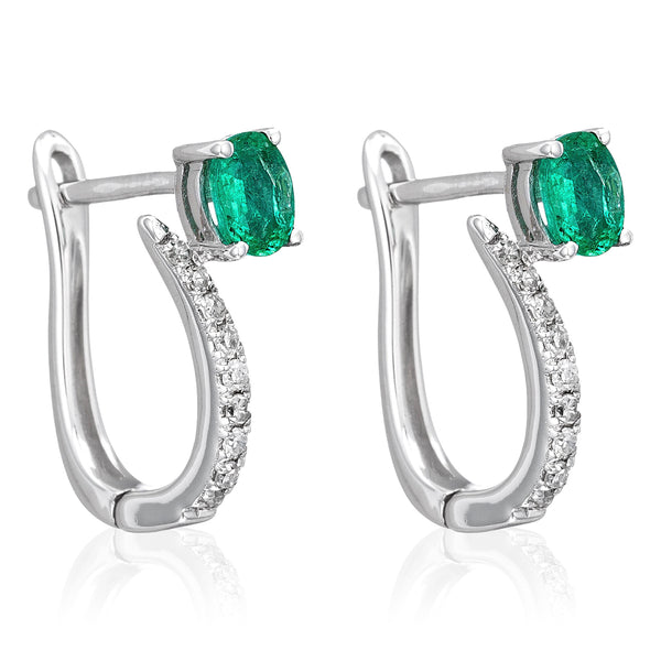Boucles D'Oreilles "Belle Émeraude" D0,1/18 + Eméraude 0,35/2