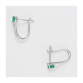 Boucles D'Oreilles "Belle Émeraude" D0,1/18 + Eméraude 0,35/2 - Or Blanc
