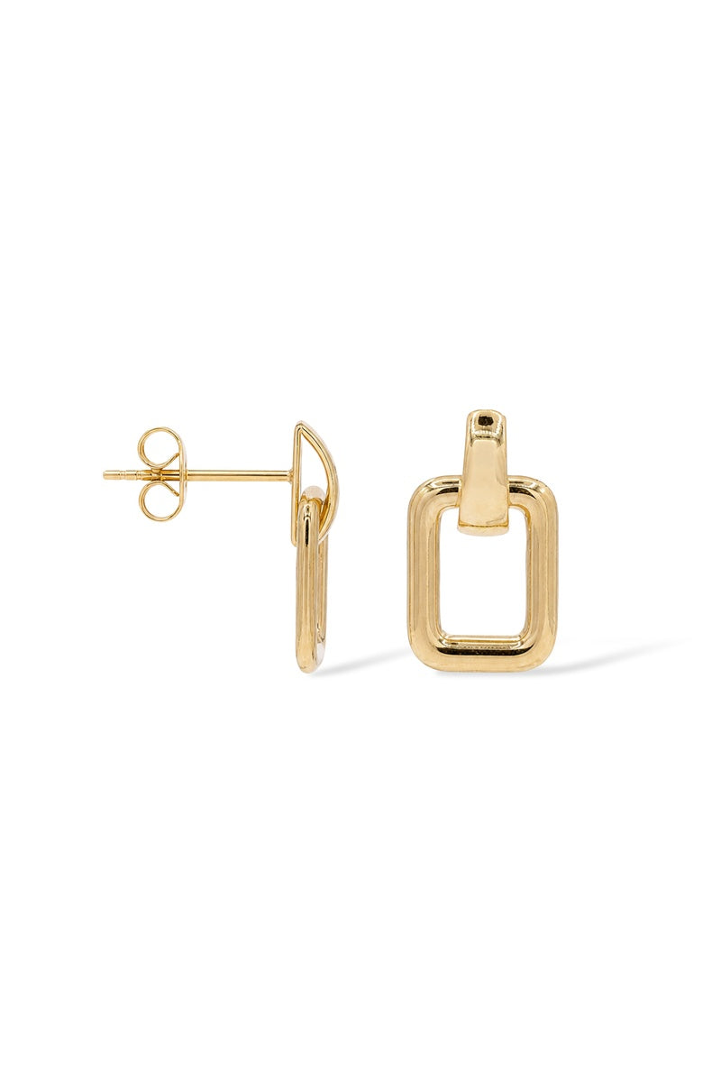 Boucles D'Oreilles "Square" Or Jaune 375/1000