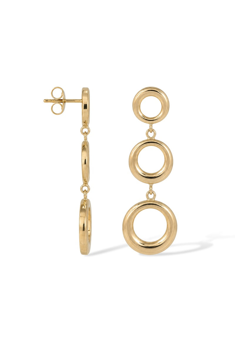 Boucles D'Oreilles "Cascade Dorée" Or Jaune 375/1000