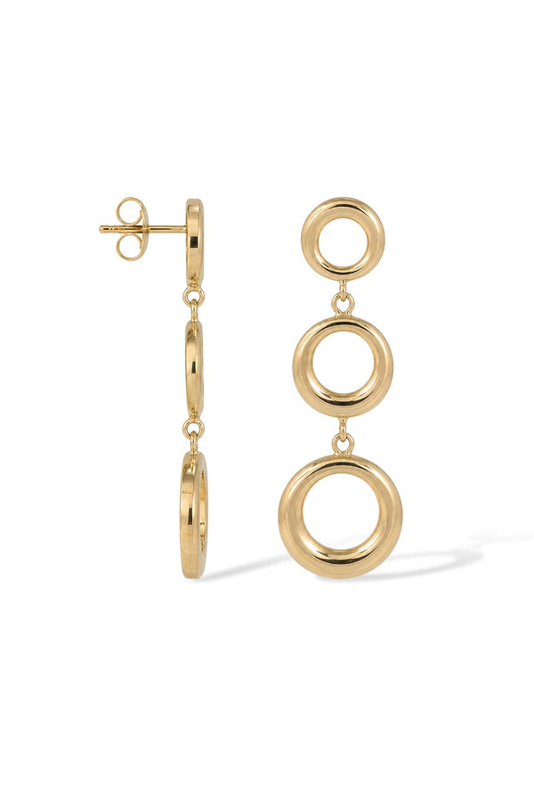 Boucles D'Oreilles "Cascade Dorée" Or Jaune 375/1000