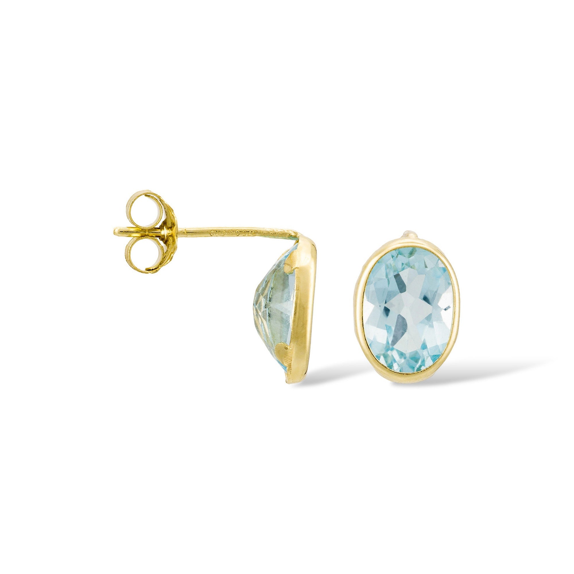 Boucle D'Oreilles "Rond De Topaze" 3,2Ct/2 Or Jaune 375/1000