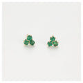 Boucles D'Oreilles "Trio Étincelant D'Émeraude" 0,36Ct/6