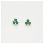 Boucles D'Oreilles "Trio Étincelant D'Émeraude" 0,36Ct/6