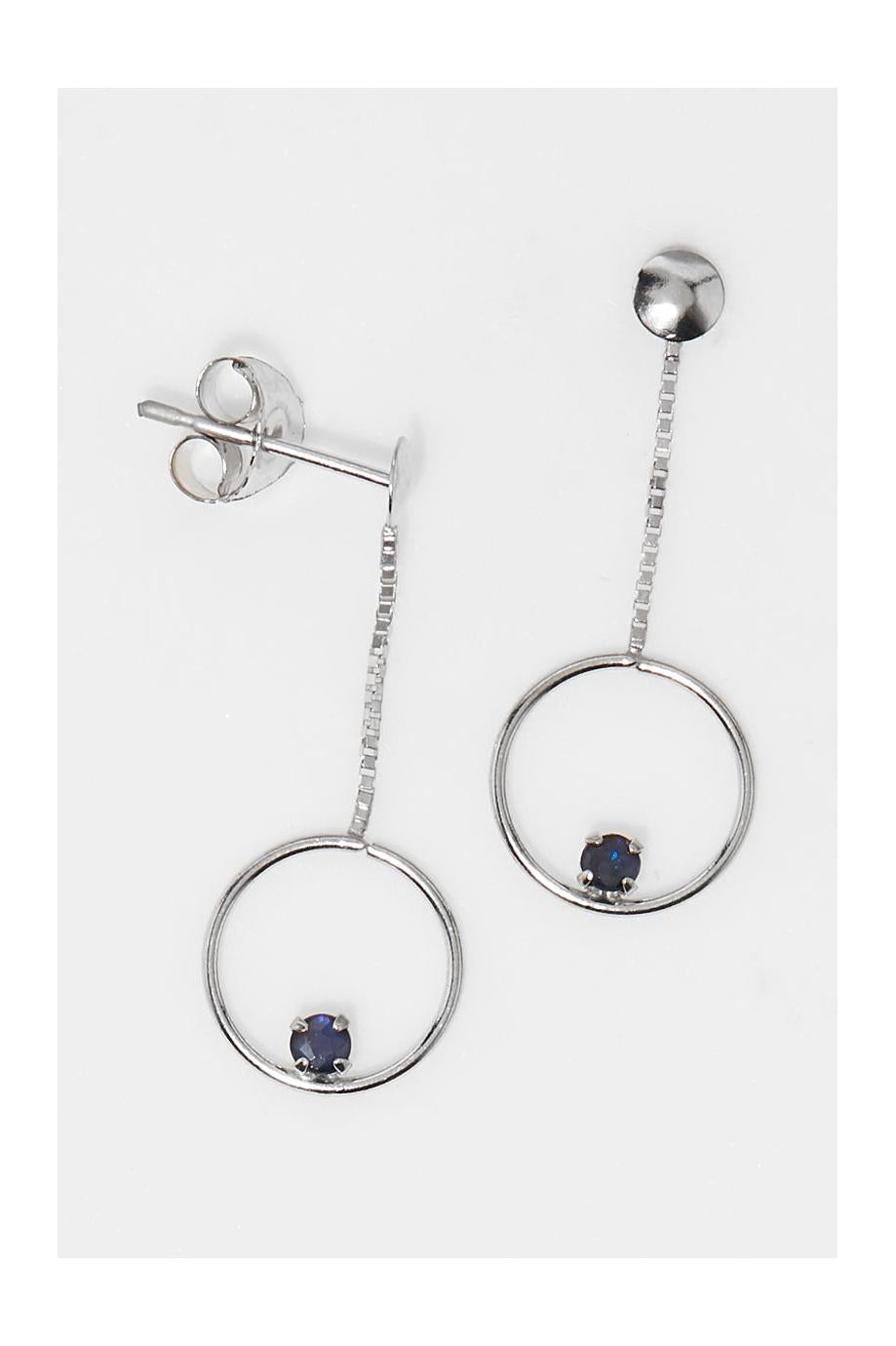 “Sapphire Hoops 0.05Ct/2” Earrings 375/1000 White Gold