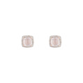 "Quartissime" Diamond Earrings 0.18/56 & Rose Quartz 2.4/2 - 375/1000 Rose Gold