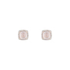 "Quartissime" Diamond Earrings 0.18/56 & Rose Quartz 2.4/2 - 375/1000 Rose Gold