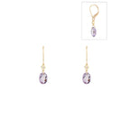 "Olivia" Earrings D0.07/2 & Amethyst 3.96/2 - 375/1000 Yellow Gold