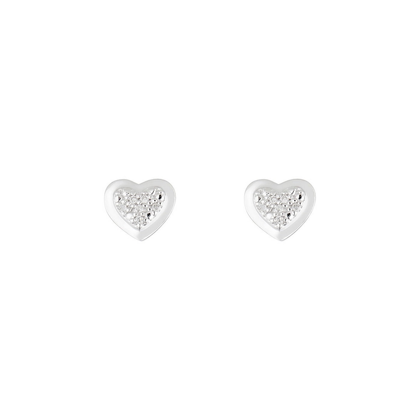 Boucles D'Oreilles "Bébé D'Amour" Diamants 0,04/12 - Or Blanc 375/1000