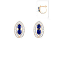 Boucles D'Oreilles "Westeros" Diamants 0,23/46 & Saphirs 1,1/4 - Or Jaune 375/1000