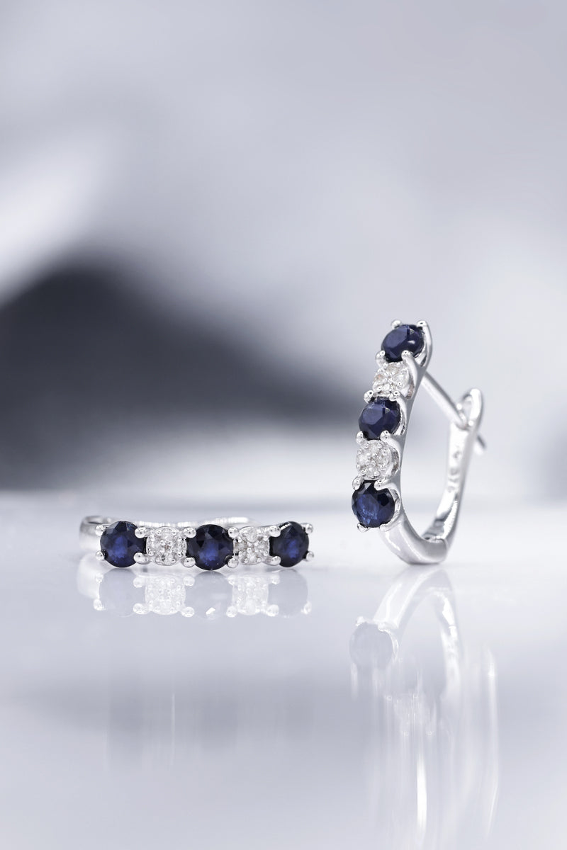 Pendientes “Port Royal” Diamantes 0.05/16 y Zafiros 1.08/6