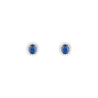 "Abra" Earrings with 0.13/36 Diamonds and 1.5 Sapphires - 375/1000 White Gold