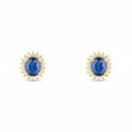Boucles D'Oreille "Abra" Diamants 0,13/36 Et Saphirs 1,1/2