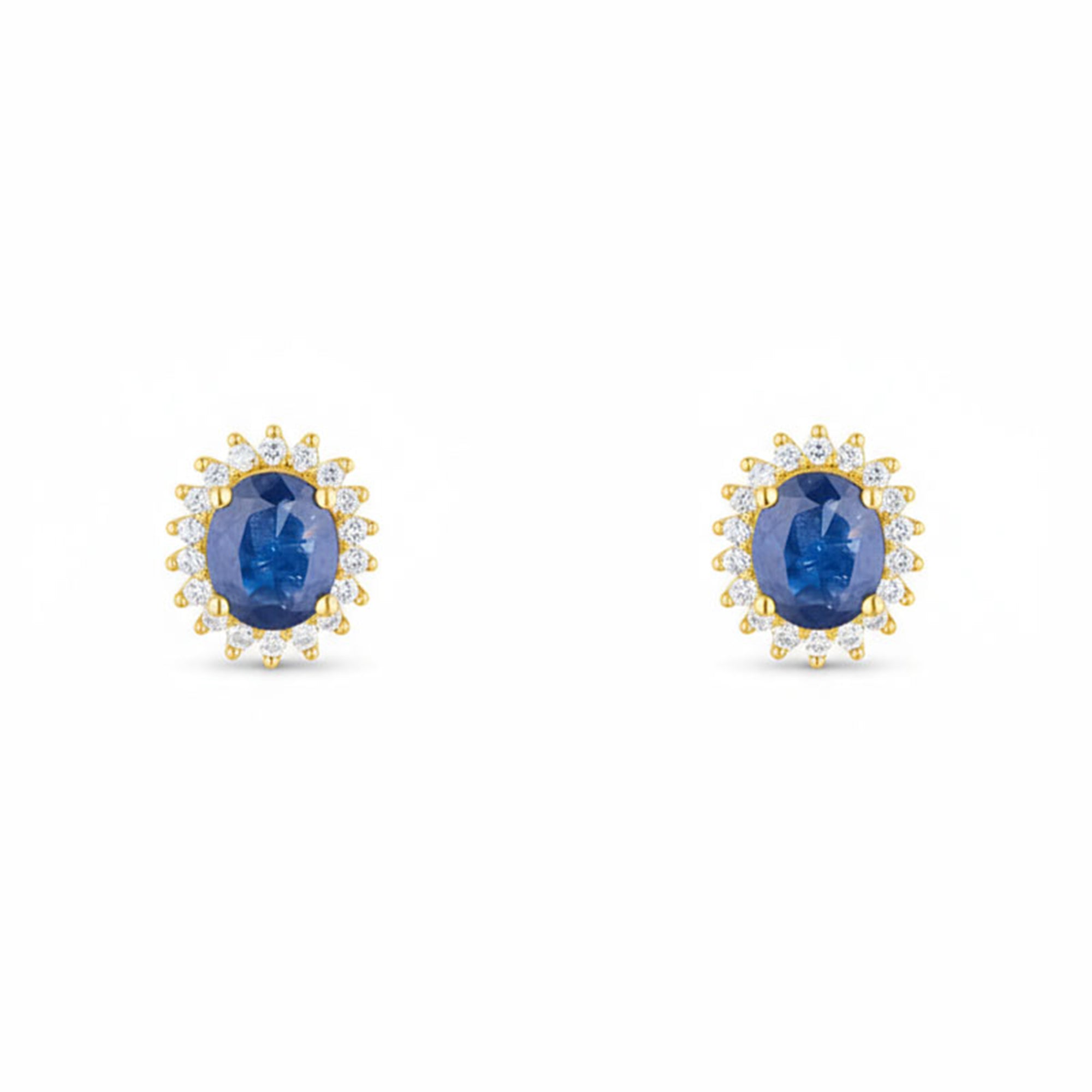 Boucles D'Oreille "Abra" Diamants 0,13/36 Et Saphirs 1,1/2