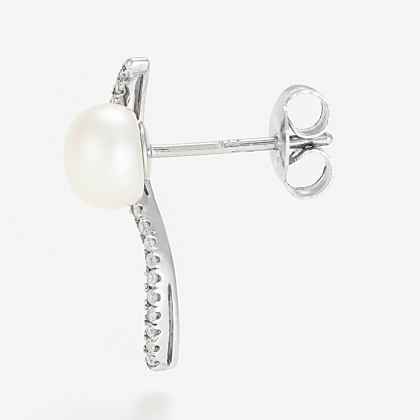 "Sublime Wave" Earrings P6Mm*2 D 0.17/38 - 375/1000 White Gold