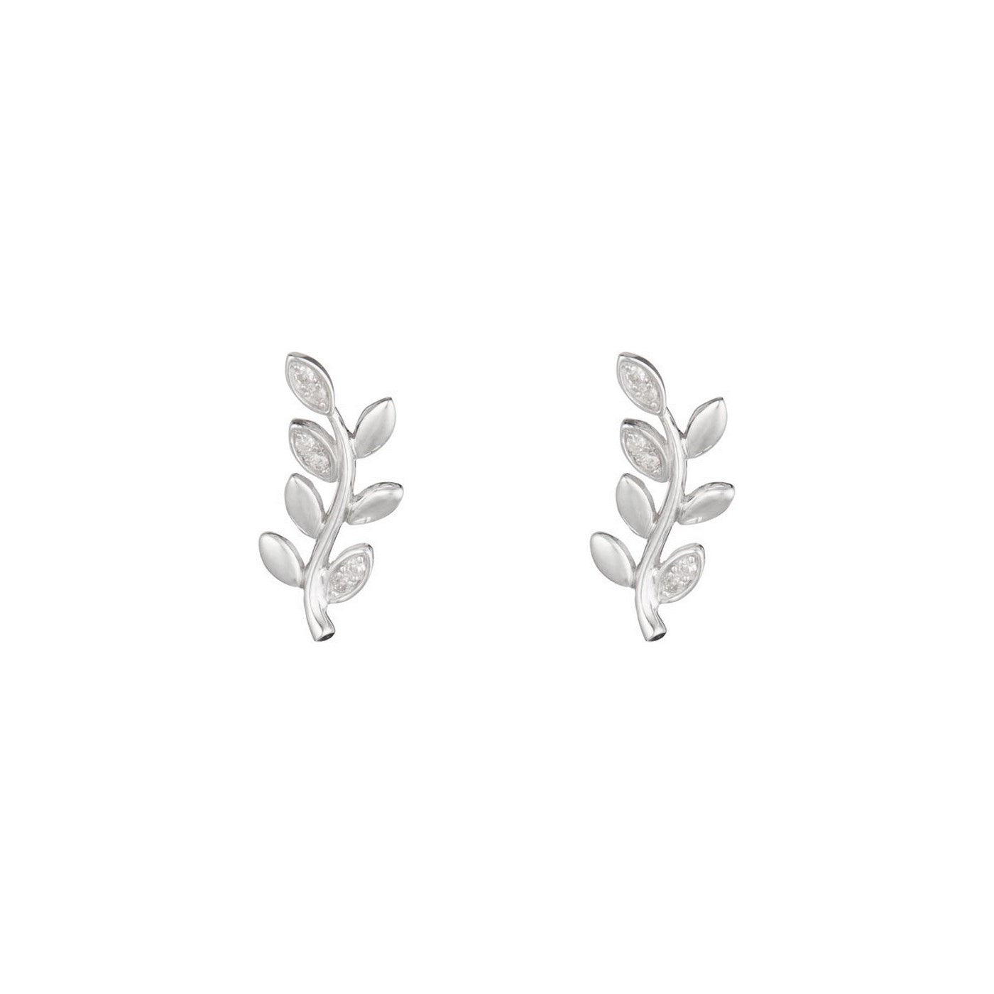 Pendientes "Sanya" D 0.066/12 - Oro blanco 375/1000