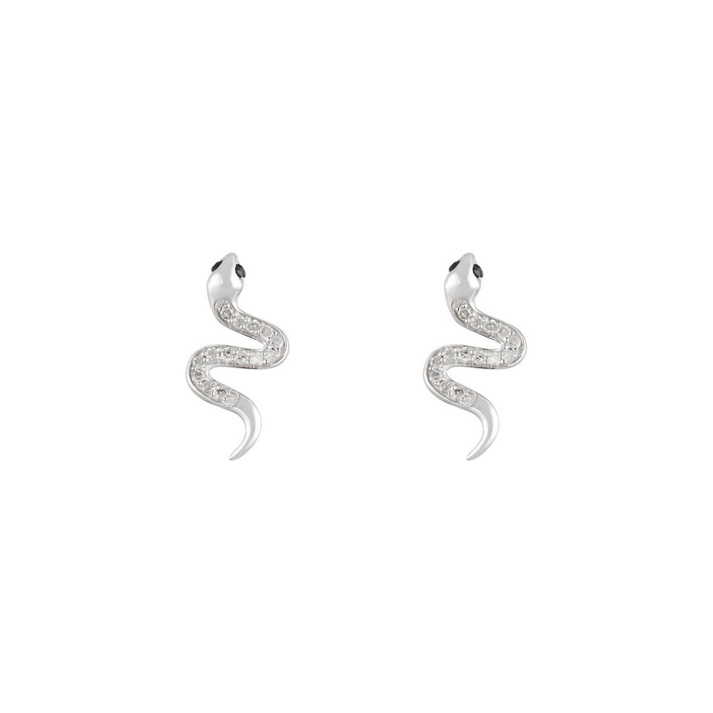 Boucles D'Oreilles "Saly" D 0,14/78 Saphir 0,044/4 - Or Blanc 375/1000