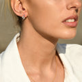 Boucles D'Oreilles "Saly" D 0,14/78 Saphir 0,044/4 - Or Blanc 375/1000