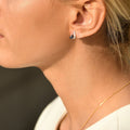 "Coban" Earrings, D 0.045/8, Sapphire 0.532/4 - 375/1000 White Gold