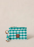 Elmo Textile Card Holder - Emerald Vichy