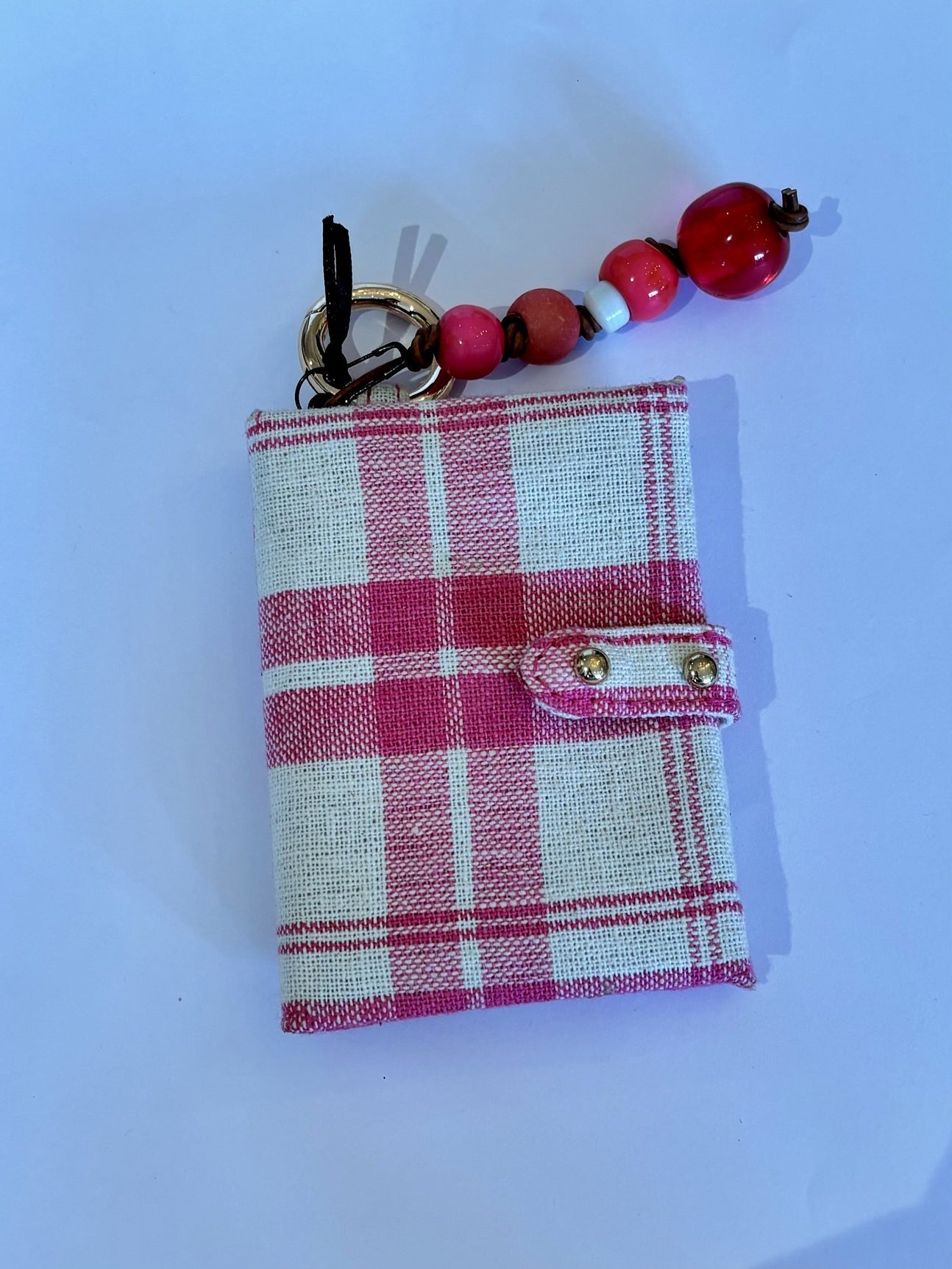 Emile Double Fabric Card Holder - Bardot Pink