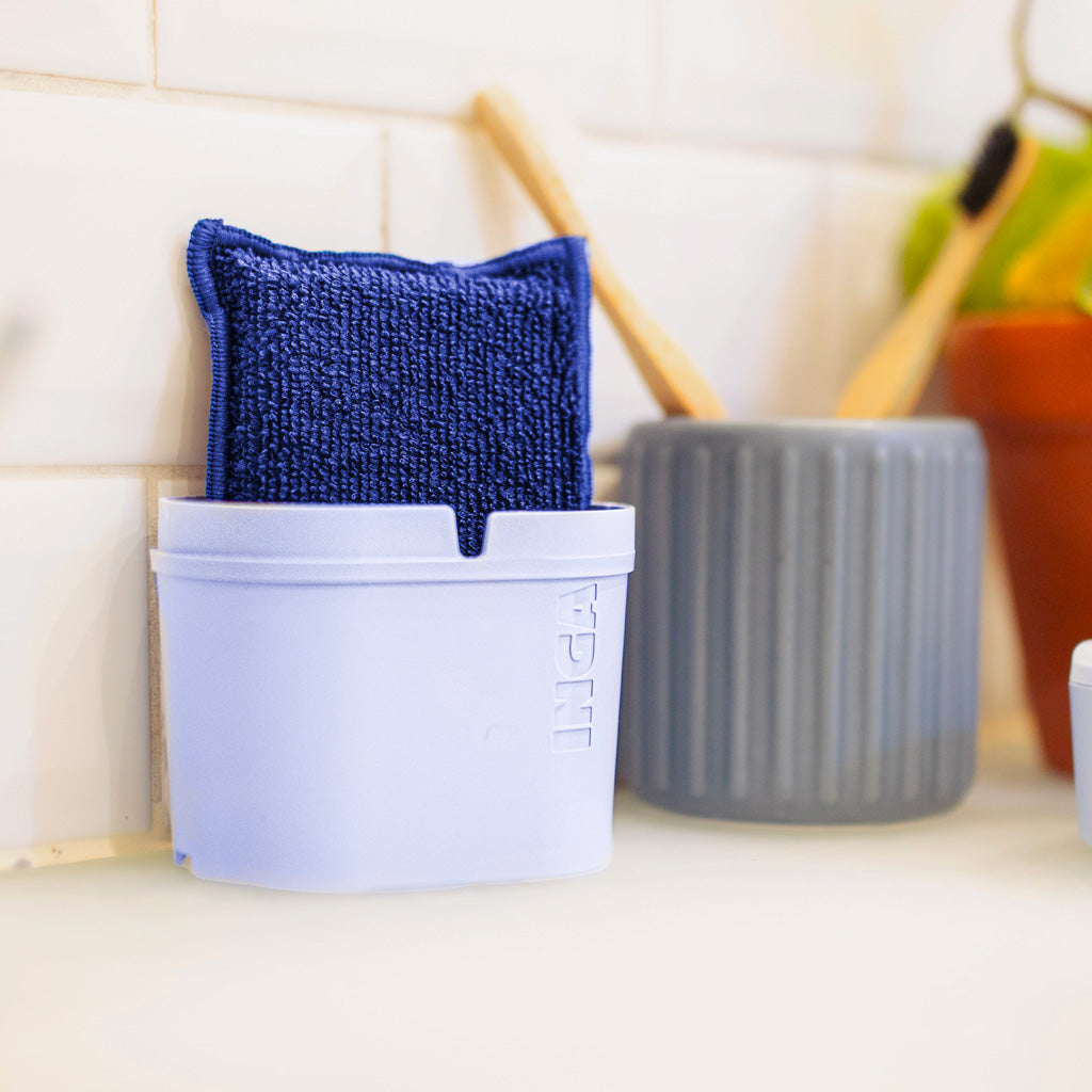 Blue double absorption washable sponge with support