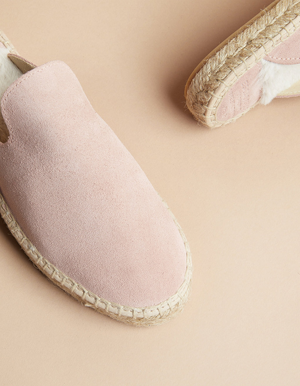 Espadrilles Plate Copenhague - Cuir Daim Rose - Femme
