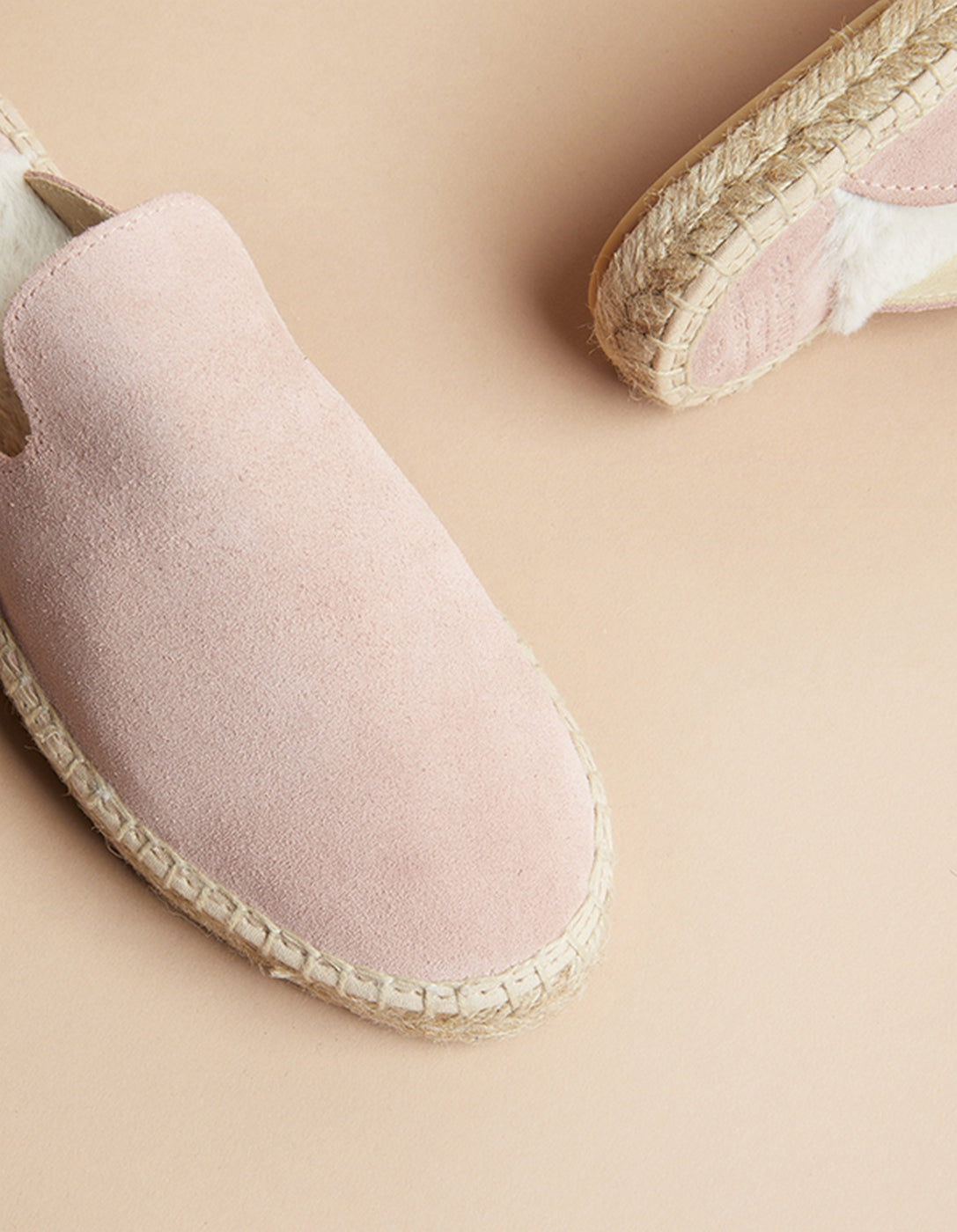 Espadrilles Plate Copenhague - Cuir Daim Rose - Femme