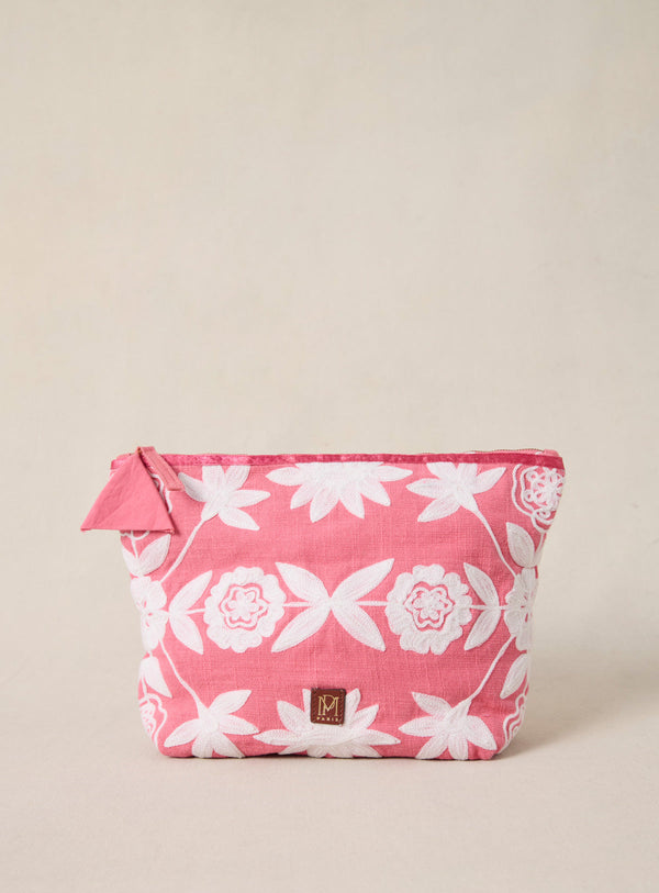 Eva Xl Embroidery Pouch - Blush