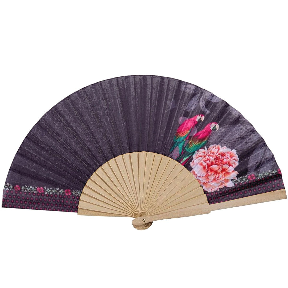 Macao - Eventail - Bois De Bouleau - Noir