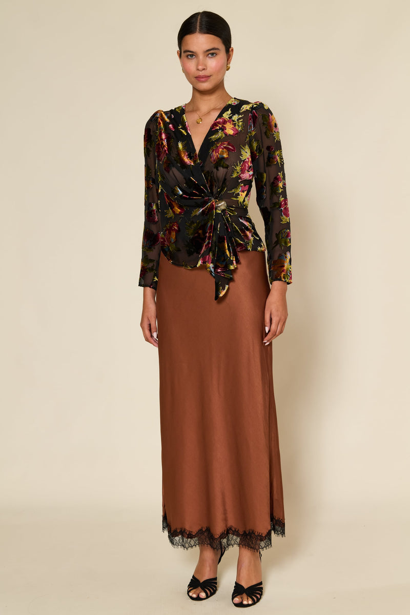 Top Everlyn Campo Devore Negro