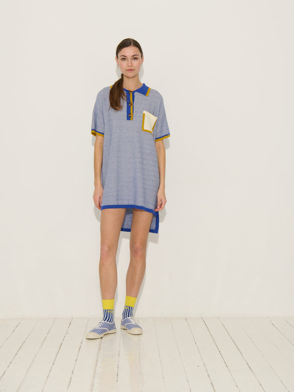 Vestido Peterson - Marfil-Azul Marino