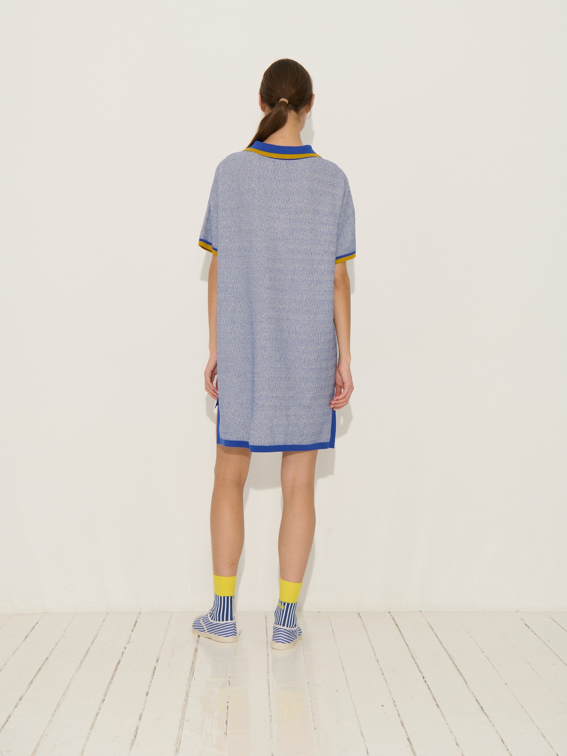 Vestido Peterson - Marfil-Azul marino - Mujer