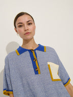 Vestido Peterson - Marfil-Azul marino - Mujer