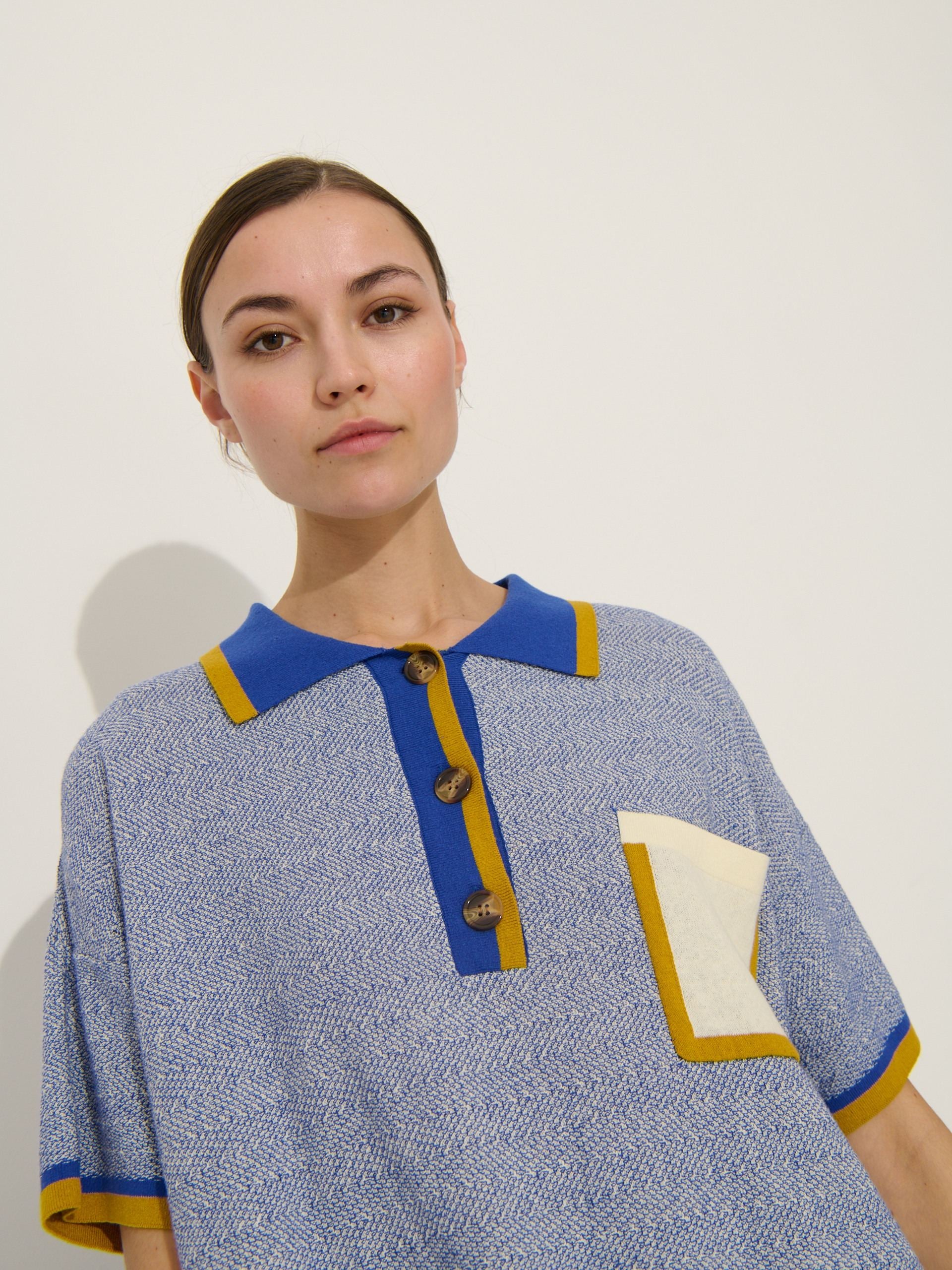 Vestido Peterson - Marfil-Azul marino - Mujer
